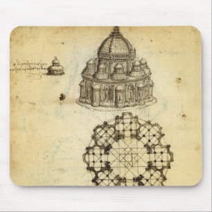 Leonardo da Vinci's Architectural Cathedral Study Mouse Pad