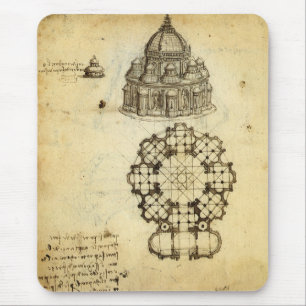 Leonardo da Vinci's Architectural Cathedral Study Mouse Pad