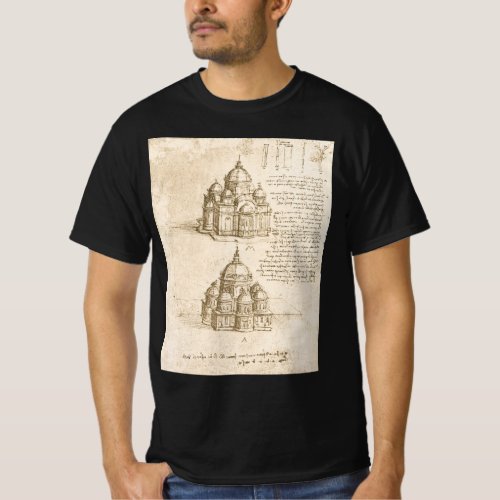 Leonardo da Vincis Architectural Cathedral Study T_Shirt