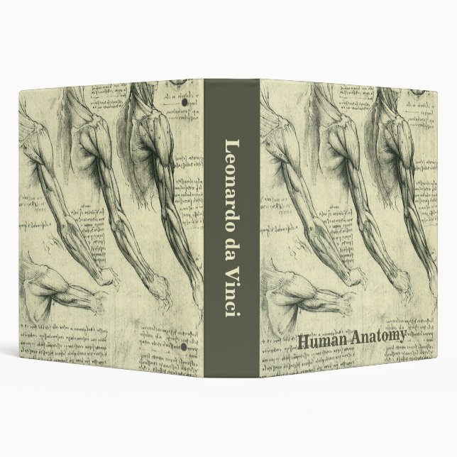 Leonardo da Vinci's Arm and Shoulder Anatomy 3 Ring Binder (Background)