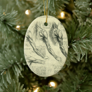 Leonardo da Vinci's Arm and Shoulder Anatomy Ceramic Ornament