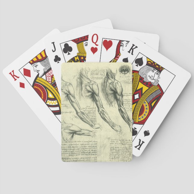 Leonardo da Vinci's Arm and Shoulder Anatomy Poker Cards (Back)