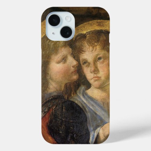 Leonardo da Vincis Baptism of Christ Angels iPhone 15 Case