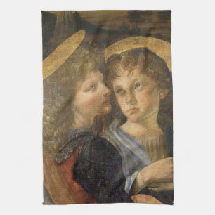 Leonardo da Vinci's Baptism of Christ Angels Kitchen Towel