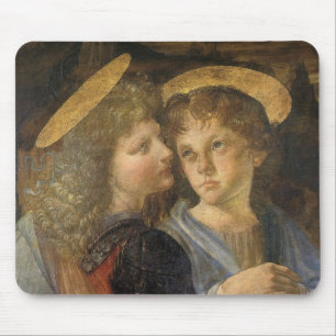 Leonardo da Vinci's Baptism of Christ Angels Mouse Pad