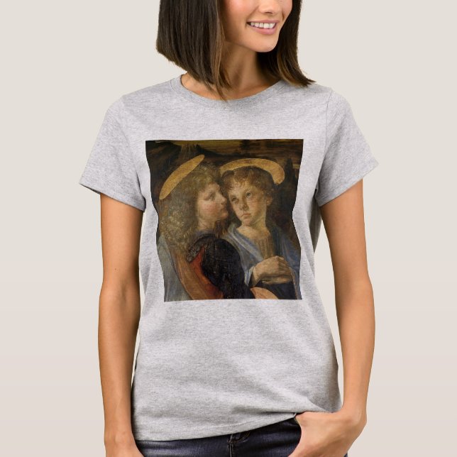 Leonardo da Vinci's Baptism of Christ Angels T-Shirt (Front)