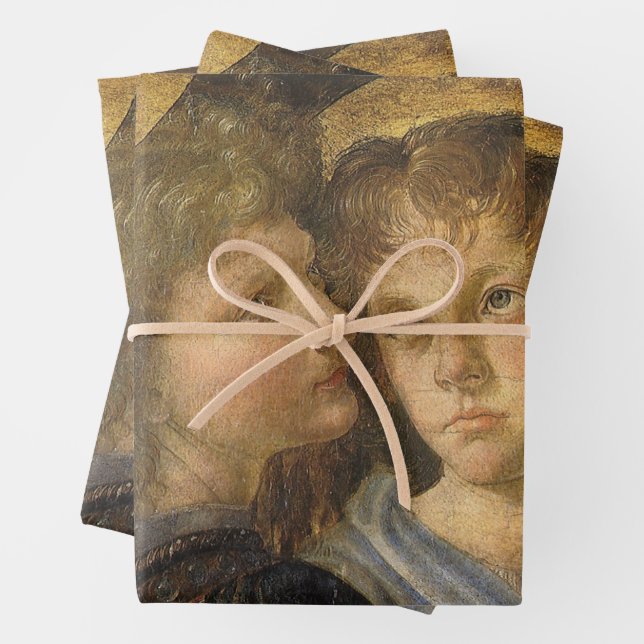 Leonardo da Vinci's Baptism of Christ Angels Wrapping Paper Sheets (In situ)