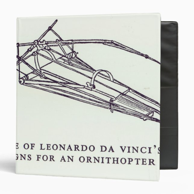 Leonardo da Vinci's designs for an Ornithopter Binder (Front/Inside)