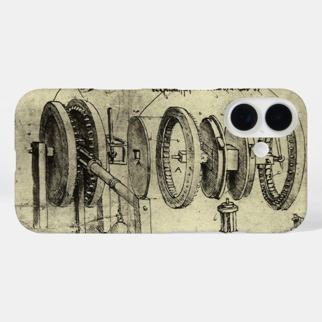 Leonardo da Vinci's Engineering Sketch of a Wheel Case-Mate iPhone Case (Back (Horizontal))