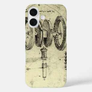 Leonardo da Vinci's Engineering Sketch of a Wheel iPhone 16 Case