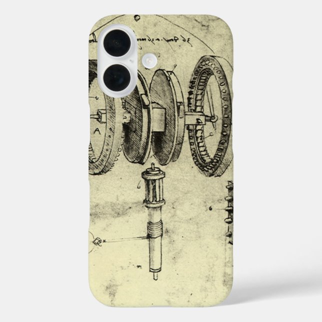 Leonardo da Vinci's Engineering Sketch of a Wheel Case-Mate iPhone Case (Back)