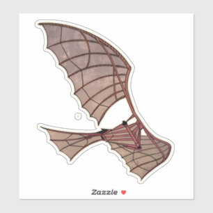 Leonardo Da Vinci's Flying Machine Aircraft Sticker