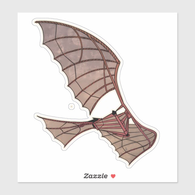 Leonardo Da Vinci's Flying Machine Aircraft Sticker (Sheet)