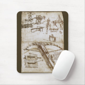 Leonardo da Vinci's Giant Crossbow Weapon Sketch Mouse Pad