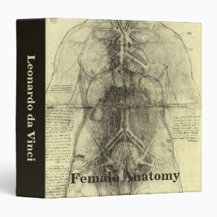 Leonardo da Vinci's Human Anatomy, Female Torso 3 Ring Binder