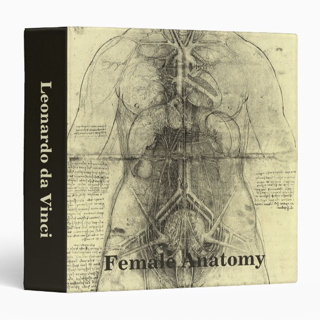 Leonardo da Vinci's Human Anatomy, Female Torso 3 Ring Binder (Front/Spine)