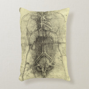 Leonardo da Vinci's Human Anatomy, Female Torso Accent Pillow