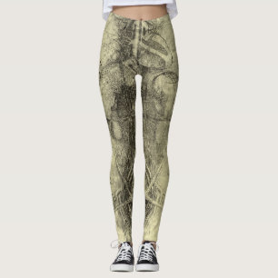 Leonardo da Vinci's Human Anatomy, Female Torso Leggings