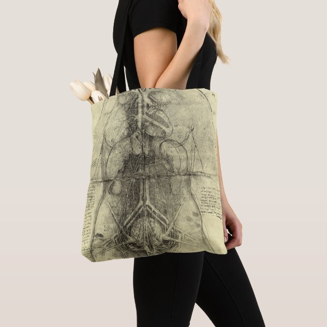 Leonardo da Vinci's Human Anatomy, Female Torso Tote Bag (Close Up)