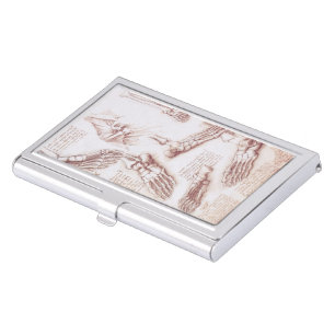 Leonardo da Vinci's Human Anatomy Foot Bones Business Card Holder