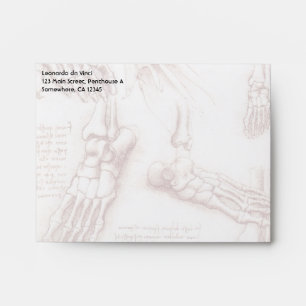 Leonardo da Vinci's Human Anatomy Foot Bones Envelope