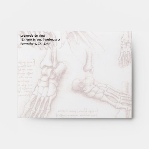 Leonardo da Vincis Human Anatomy Foot Bones Envelope