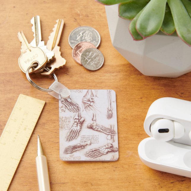 Leonardo da Vinci's Human Anatomy Foot Bones Keychain (Desk)