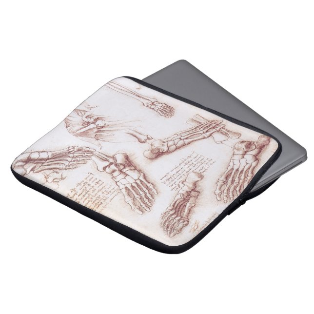 Leonardo da Vinci's Human Anatomy Foot Bones Laptop Sleeve (Front Top)