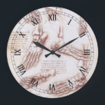 Leonardo da Vinci's Human Anatomy Foot Bones Large Clock<br><div class="desc">Anatomy of the Human Foot (c. 1510) by artist Leonardo da Vinci (1452-1519). A vintage Renaissance Era fine art science painting featuring drawings of several skeletons of the human foot. Skeletal feet and ankles including the bones and joints. A great design for anyone in the medical field or a science...</div>