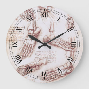 Leonardo da Vinci's Human Anatomy Foot Bones Large Clock