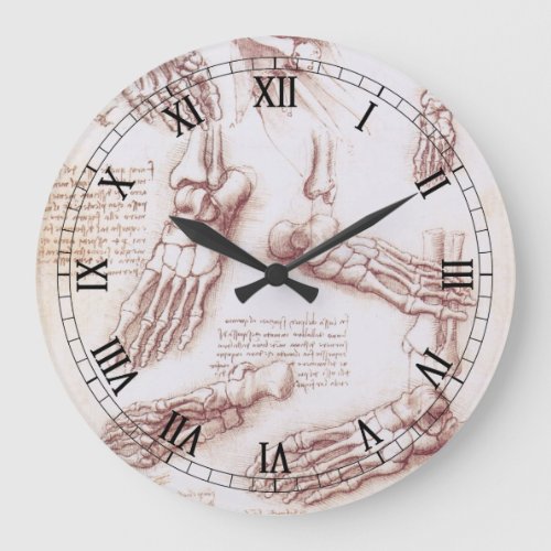 Leonardo da Vincis Human Anatomy Foot Bones Large Clock