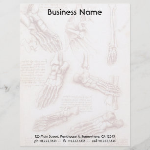 Leonardo da Vinci's Human Anatomy Foot Bones Letterhead