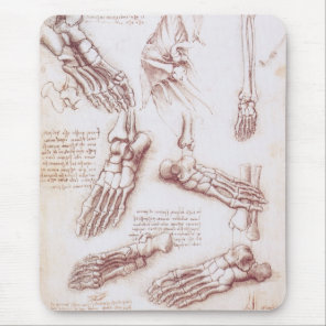 Leonardo da Vinci's Human Anatomy Foot Bones Mouse Pad