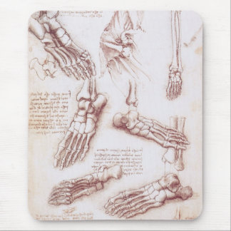 Leonardo da Vinci's Human Anatomy Foot Bones Mouse Pad