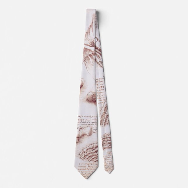 Leonardo da Vinci's Human Anatomy Foot Bones Neck Tie (Front)