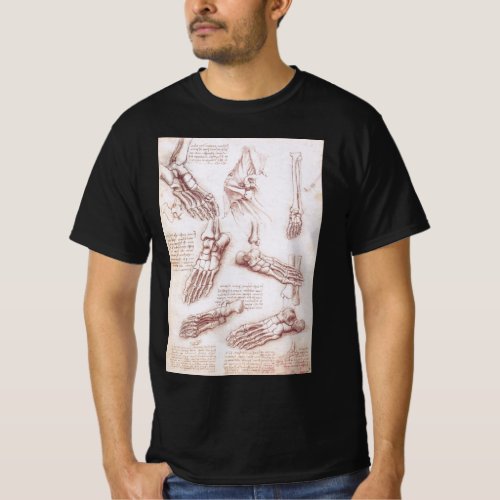 Leonardo da Vincis Human Anatomy Foot Bones T_Shirt