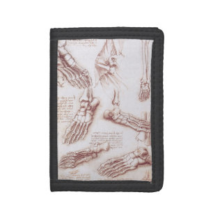 Leonardo da Vinci's Human Anatomy Foot Bones Tri-fold Wallet