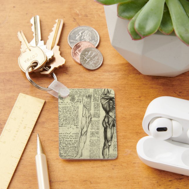 Leonardo da Vinci's Human Anatomy Male Muscles Keychain (Desk)