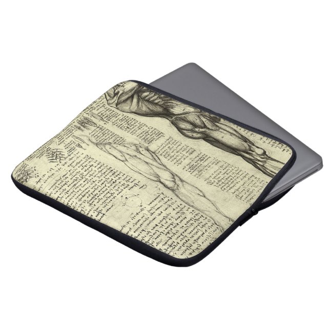 Leonardo da Vinci's Human Anatomy Male Muscles Laptop Sleeve (Front Top)