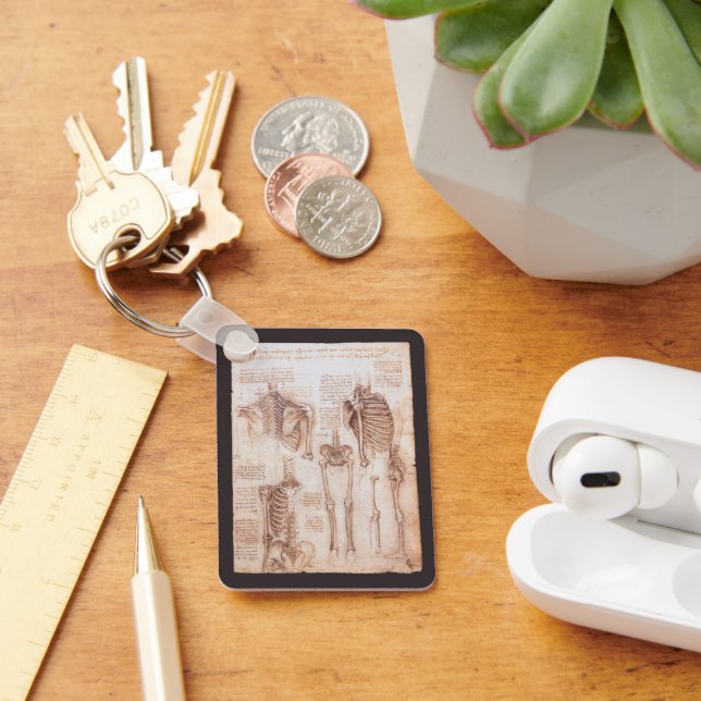 Leonardo da Vinci's Human Anatomy Skeleton Bones Keychain (Desk)