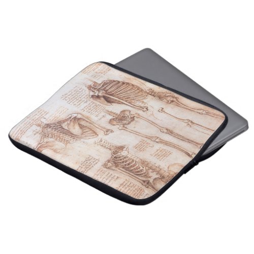 Leonardo da Vincis Human Anatomy Skeleton Bones Laptop Sleeve