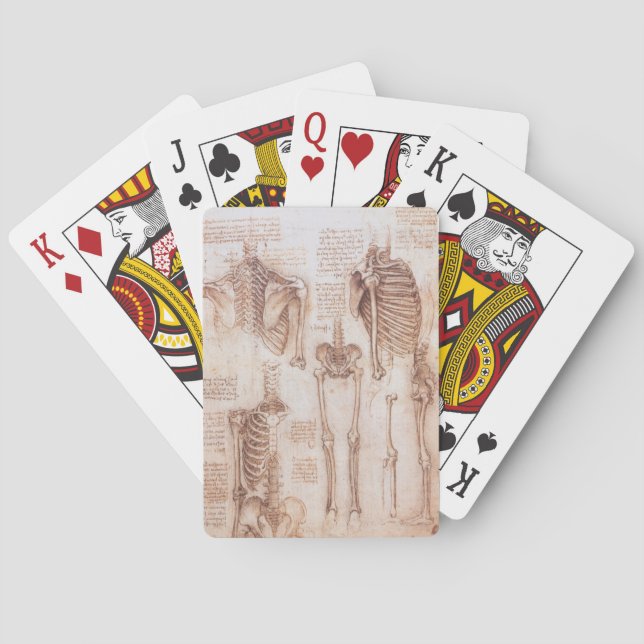 Leonardo da Vinci's Human Anatomy Skeleton Bones Poker Cards (Back)