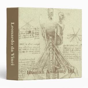 Leonardo da Vinci's Human Anatomy Spinal Column 3 Ring Binder