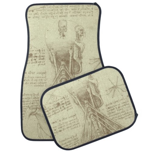 Leonardo da Vincis Human Anatomy Spinal Column Car Mat