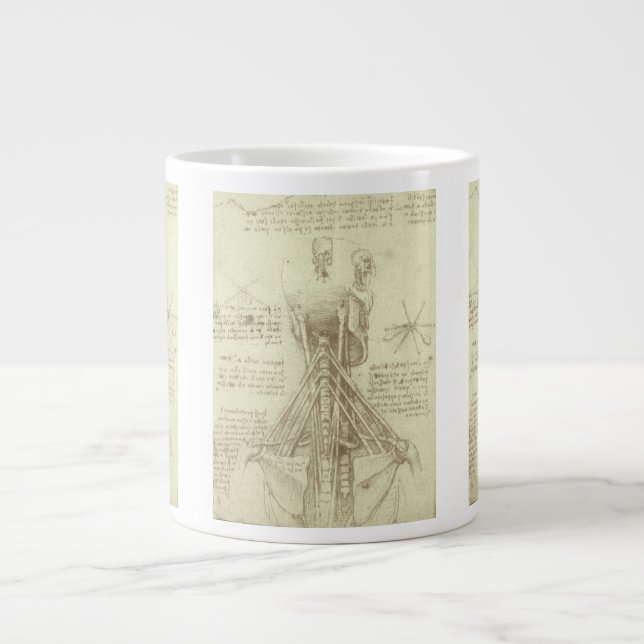 Leonardo da Vinci's Human Anatomy Spinal Column Giant Coffee Mug (Front)