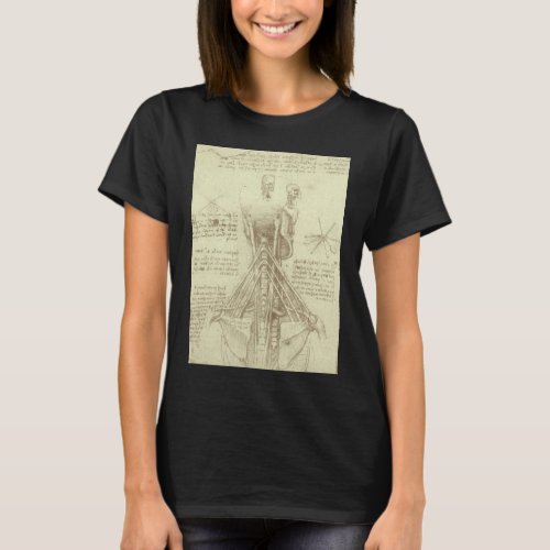 Leonardo da Vincis Human Anatomy Spinal Column T_Shirt