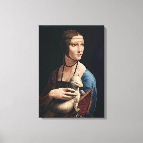 Leonardo da Vincis Lady with an Ermine ca 1490 Canvas Print