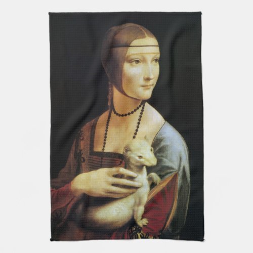 Leonardo da Vincis Lady with an Ermine Kitchen Towel
