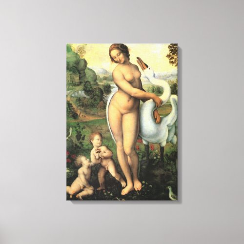 Leonardo da Vincis Leda and the Swan Canvas Print