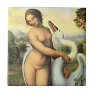 Leonardo da Vinci's Leda and the Swan Ceramic Tile